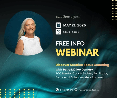 Descoperă Solution Focus Coaching într-un webinar gratuit pentru lideri, manageri, HR și viitori coachi acreditați ICF.