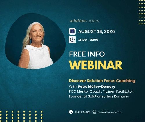 Descoperă Solution Focus Coaching într-un webinar gratuit pentru lideri, manageri, HR și viitori coachi acreditați ICF.